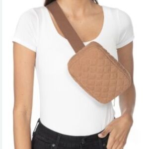 Jenni Corduroy Quilted Sling Belt Bag. Fawn Or Black. Pick a belt when you order